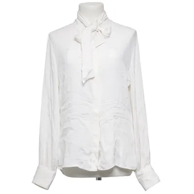 Pussy bow blouse (White) from Stenströms Elastane, Silk