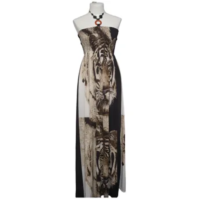 Maxi jurk (Zwart, Wit, Bruin) van Conos Elastaan, Polyester
