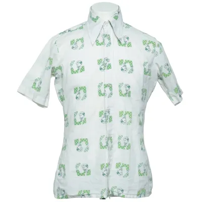 Short sleeve shirt (Beige, Green) from NH Cotton, Polyester