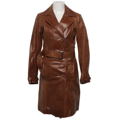 Veste longue en cuir (Marron) de Bruno Zaragoza Cuir, Polyester