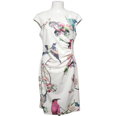 Dress (White, Multicolored) from Secret Season Elastane, Polyester