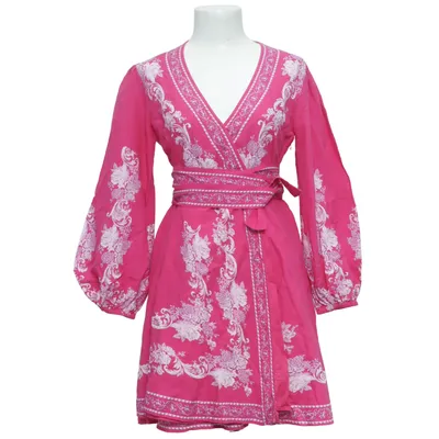 Wrap dress (Pink, White) from Love Lolita Cotton, Linen
