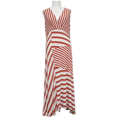 Maxi dress (Red, White) from Paprika Elastane, Linen, Viscose