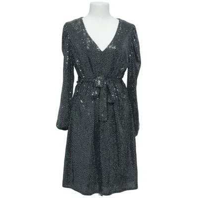 Cocktailkleid (Schwarz, Silber) von Sisters Point Elasthan, Metallfaser, Polyamid, Polyester