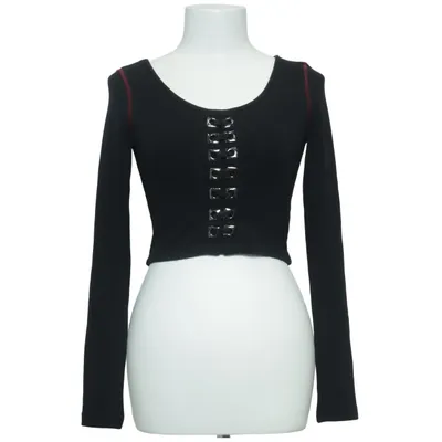 Crop Top (Schwarz) von Punk Rave Elasthan, Polyester, Viskose