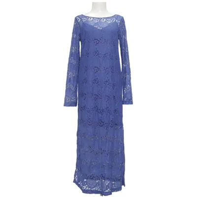 Robe longue (Bleu) de YAS Coton, Polyamide, Viscose