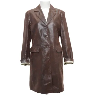 Veste longue en cuir (Marron) de Witch Cuir