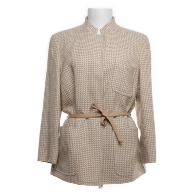 Blazer (Beige, Wit) van Episode Wol, Bont, Leer, Polyester