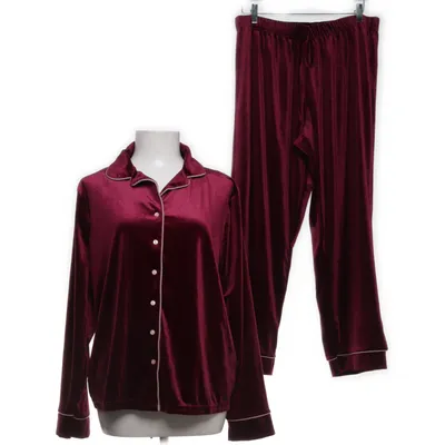 Pyjama (Rouge) de Pour Moi Coton, Élasthane, Fibre métallique, Polyester