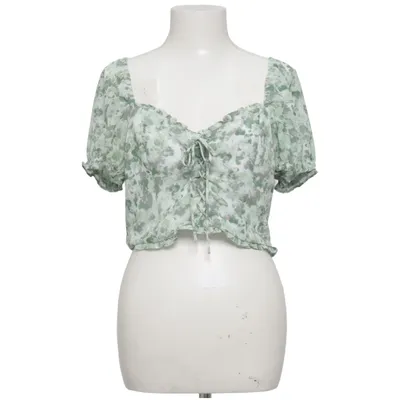 Crop top (Green, White) from Pamela x NA-KD Polyester