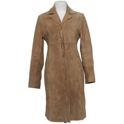 Leren jas (Beige) van Mari Philippe Leer, Polyester