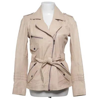 Läderjacka (Beige) från Linea Tesini Skinn, Polyester