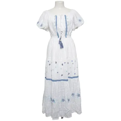 Jurk (Wit, Blauw) van Sunny Studio Katoen