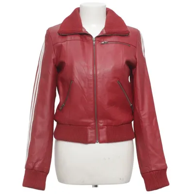 Leather jacket (Red, White) from Kenvelo Acrylic, Leather, Polyester, Wool