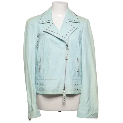 Bikerjack (Blauw) van Biba Acetaat, Leer