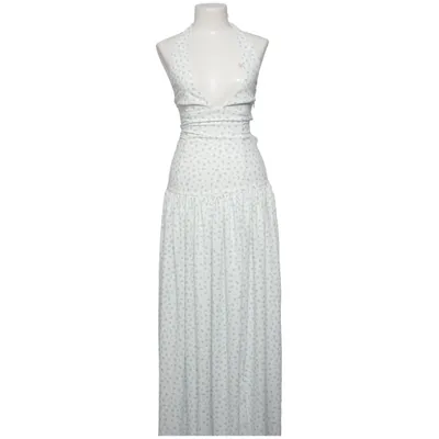 Maxi dress (White, Blue) from White Fox Elastane, Polyester, Viscose