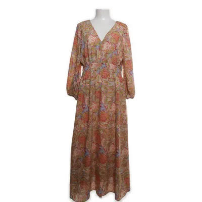 Långklänning (Beige, Flerfärgad) från Haust Polyester, Viskos