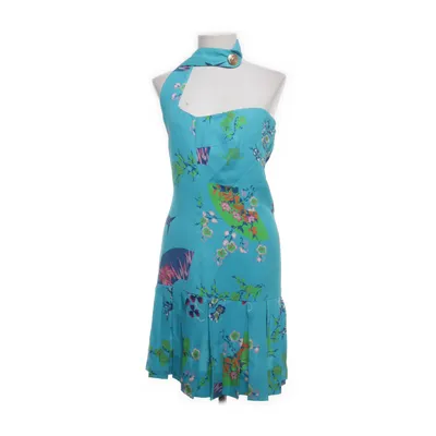 Halternek jurk (Blauw, Meerkleurig) van Versace for H&M Elastaan, Polyester, Zijde