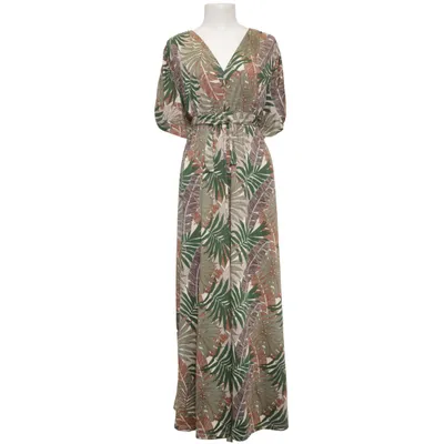 Maxi jurk (Groen, Bruin, Meerkleurig) van Ellos Elastaan, Polyester