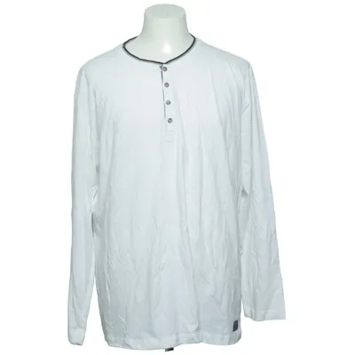 T-shirt manches longues (Blanc) de Jacks Denim Co Coton