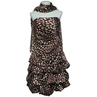 Cocktailjurk (Bruin, Wit) van Party Line Polyester