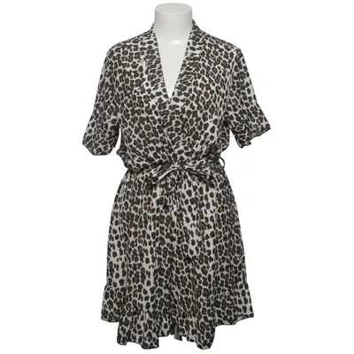 Robe portefeuille (Noir, Beige) de Sophia Élasthane, Polyester, Viscose