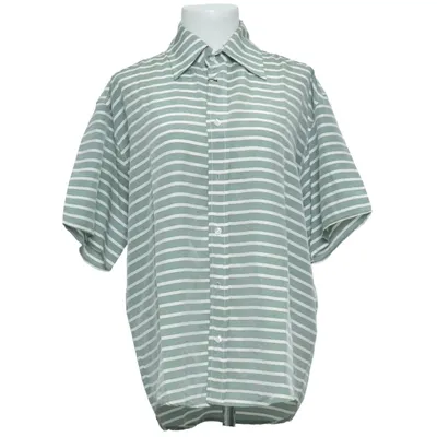 Short sleeve shirt (Green, White) from Division Silk
