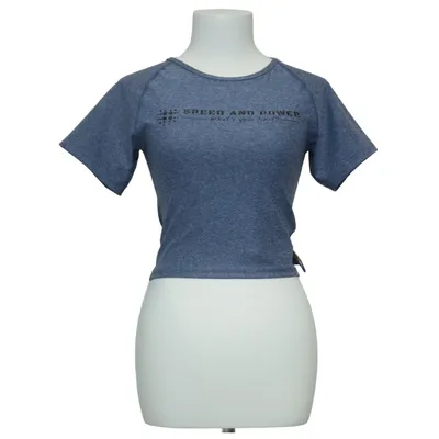 Crop top (Blauw) van Speed and Power Elastaan, Polyester