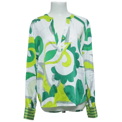 Blouse (Vert, Blanc, Jaune) de Herzen´s Angelegenheit Élasthane, Soie