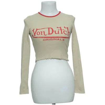 Haut (Beige, Rouge) de Von Dutch Coton, Élasthane