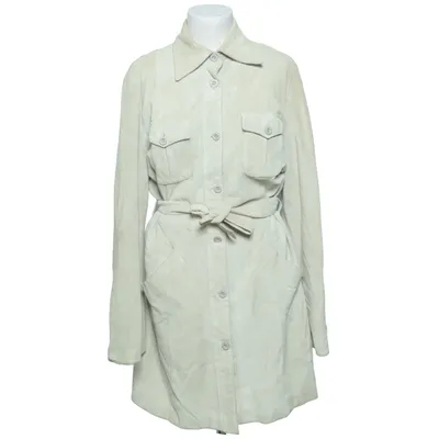 Leren jas (Beige) van Sisley Leer, Viscose