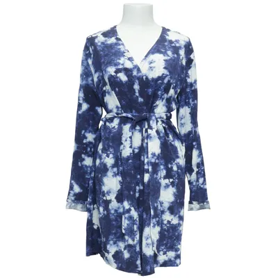 Blouse portefeuille (Bleu, Blanc) de Lou in Love Soie