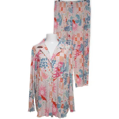Pyjamas (Vit, Rosa, Flerfärgad) från Simply Be Återvunnen polyester