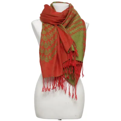 Halsduk (Röd, Grön) från Pashmina