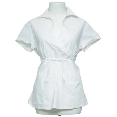 Slå-om bluse (Hvid) fra Motherhood Maternity Bomuld, Elastan