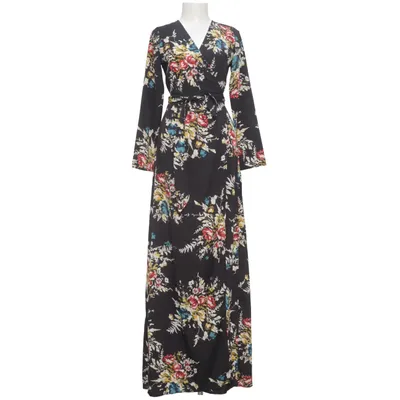 Robe portefeuille (Noir, Multicolore) de Miss Coton, Polyester