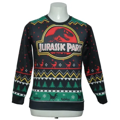 Kersttrui (Zwart, Meerkleurig) van Jurassic Park