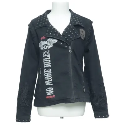 Bikerjacka (Svart) från Rock Rebel Bomull, Elastan, Polyester