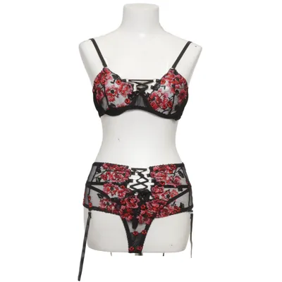 Ensemble de sous-vêtements (Noir, Rouge) de Luvinity Berlin Élasthane, Polyester