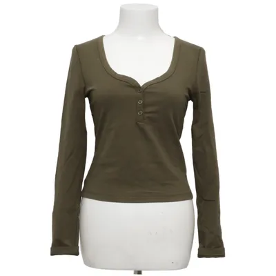 Henley shirt (Groen) van Edited Katoen, Elastaan