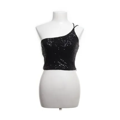 Crop top (Zwart) van Amisu Elastaan, Polyester