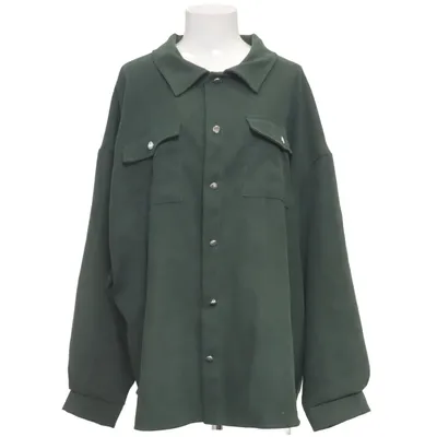 Skjortejakke (Grøn) fra Shein Curve Polyester