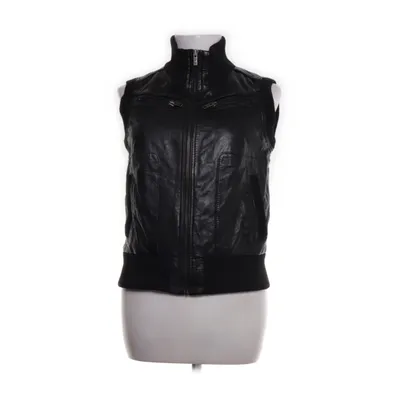 Leren vest (Zwart) van Goosecraft Leer, Katoen