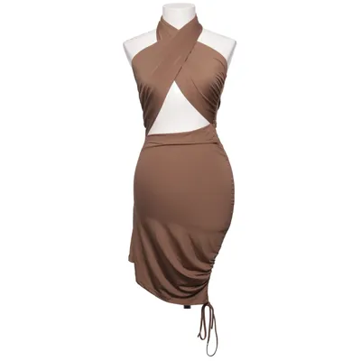 Kjole (Brun) fra D&M Elastan, Polyester