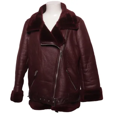 Veste en peau de mouton retournée (Rouge) de Zara Polyester, Polyuréthane