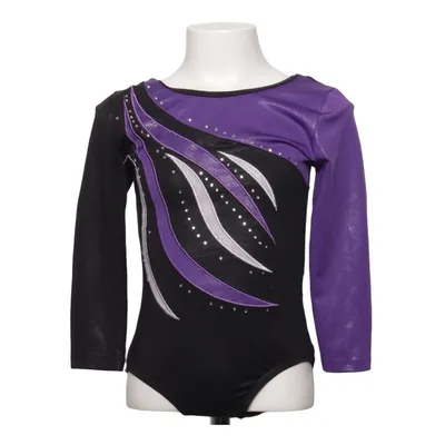 Justaucorps de gymnastique (Noir, Violet, Argent) de Vogue Fashion