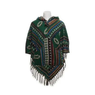 Poncho (Green, Multicolored) from Guru Shop Acrylic