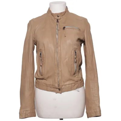 Leren jack (Beige) van MDK Katoen, Leer, Polyester
