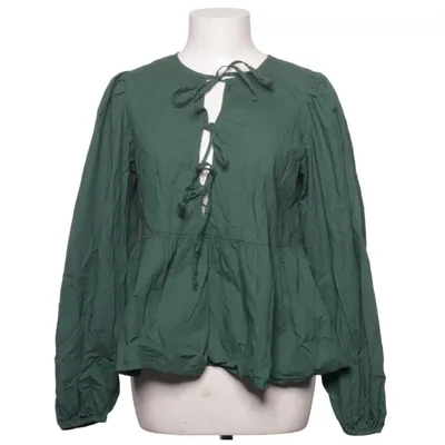 Peplum top (Pjolly LS O-Neck Tie Top Wvn) van Pieces Organisch katoen