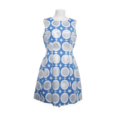 Dress (Blue, White) from Ellen Eisemann Cotton, Polyester, Acetate